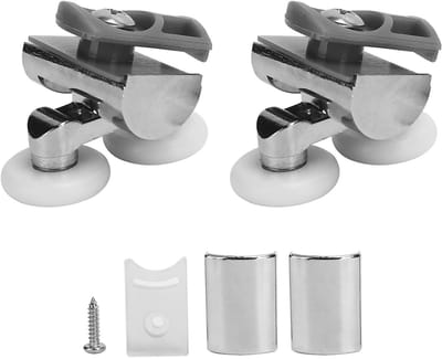Dailygoods- Douchedeurrollen 23 Mm - Dubbele Veerbuffer - Slijtvast - Nylon Wielen - Soepele Aanpassing - Langdurige Prestaties - Deurrijwielen