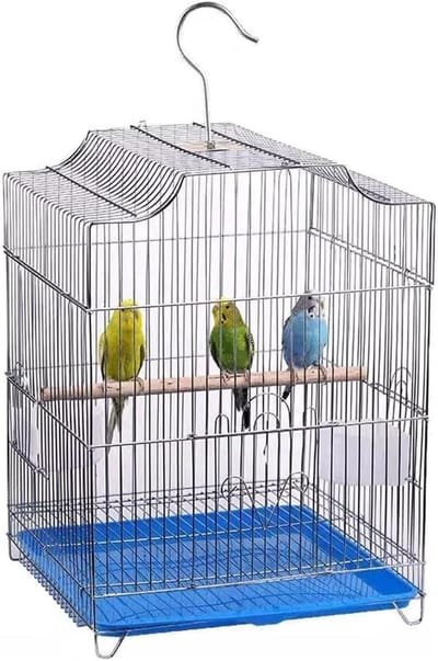 Vogelkooi Parkiet - Vogelhuis Papegaai - Vogels Huisvesten - Roestwerende Coating - 44x33x31CM - Zwart