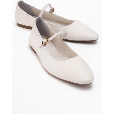 Lara Leren Mary Jane Platte Schoenen
