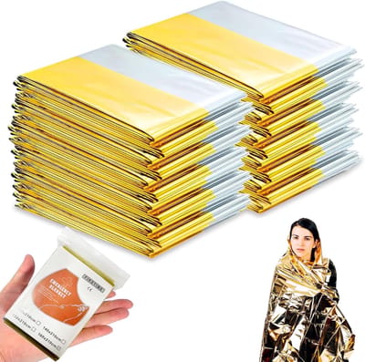 HEZIVO® Nooddeken - Isolatiedeken - Reddingsdeken - Noodpakket deken - 10 Stuks