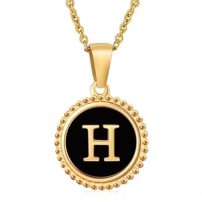 Aramat Jewels | Halskettingen | Stalen dames ketting letter goudkleur | H | |1,5mm | Staal | Volwassenen | Verkleurd niet