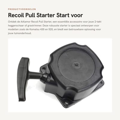 Dailygoods- Recoil Pull Starter - Kunststof - Geschikt voor 2-takt Maaiers - Afmetingen 14 x 10 x 4 cm - Zwart - Lichtgewicht - Startmotor