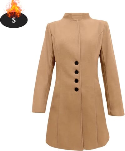 Livano Mantel Dames - Tussenmantel - Jas - Mantelpakje - Trenchcoat - Overjas - Overcoat - Winter - Khaki - S