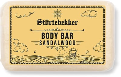 Störtebekker® Body Bar Sandelhout - Plasticvrije Vaste Zeep & Douchegel Heren - Natuurlijke & Duurzame Lichaamsverzorging - Vegan Bodywash met Sheaboter - 120g