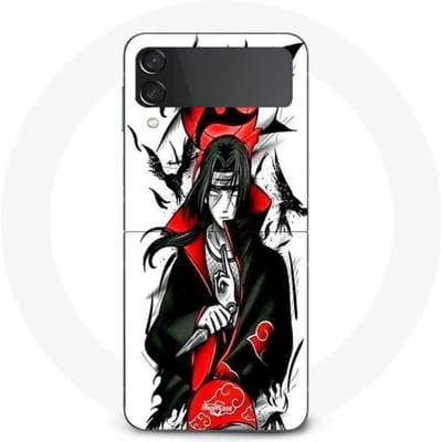 Hoesje - Demon Slayer - Galaxy Z Flip4 - Itachi Uchiha - Flexibel - Zwart