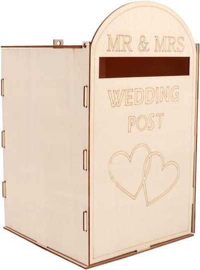 Bruiloft Post Box - Houten Brievenbus - Cadeau Ontvangen - Stevig Hout - 34 x 25 cm - Natuurlijk Hout