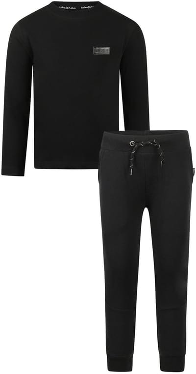 Koko Noko - Basic collection - Biologisch katoen - Kledingset - Joggingbroek Zwart - Shirt Zwart - Maat 92