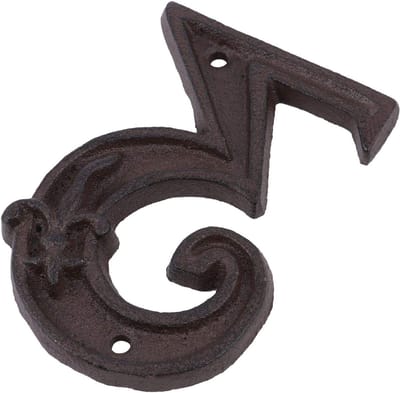 Huisnummerbord - Deurnummer - Adres Identificatie - Uniek Gehamerd Uiterlijk - 5 Inch Hoog - Zwart