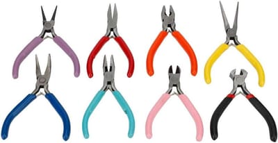 Mini Tangenset - Precisie Tangen - Sieraden Maken - 8 Verschillende Vormen - 8 Stuks - Zilver