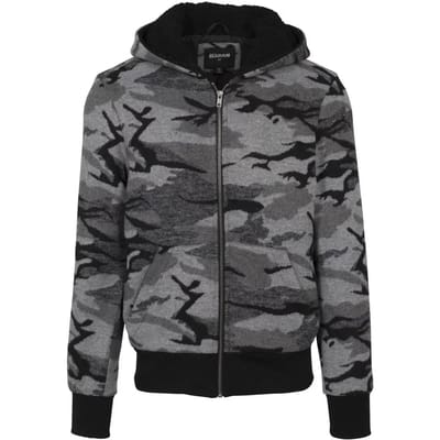 Urban Classics - Camo zip Vest met capuchon - Camouflage - M - Groen