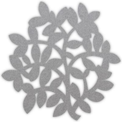 Takjes en bladeren vilt onderzetter - Lichtgrijs - 6 stuks - ø 9,5 cm - Tafeldecoratie - Glas onderzetter - Cadeau - Woondecoratie - Woonkamer - Tafelbescherming - Onderzetters Voor Glazen - Keukenbenodigdheden - Woonaccessoires - Tafelaccessoires