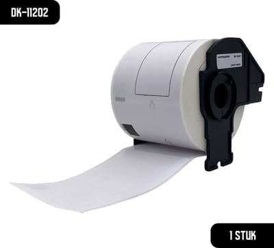 DULA Brother Compatible DK-11202 - Voorgestanst verzendlabel - 1 rol - 62 x 100 mm - 300 labels per rol - Zwart op wit - Papier
