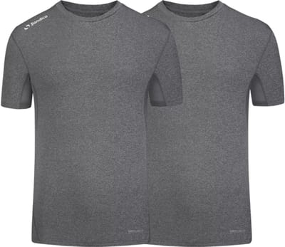 2-Pack Sondico compressie korte mouw sportshirt - heren - Mid grey - maat S