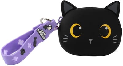 iTotal Home&Gifts Clutches Bag Charm Silicone BLACK CAT Clutches Siliconen ZWARTE KAT 9x8x4cm
