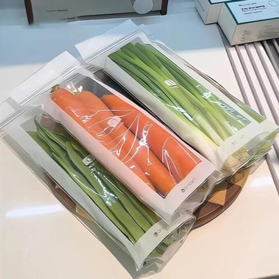 30/60 STUKS Fruit Groente Vershoudzakjes Herbruikbaar Koelkast Opslag Verdikt Lekvrij Containers Keuken Afgesloten Verpakkingsmaterialen 30PCS(white)