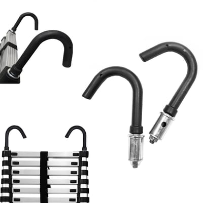 Baulich 2 Stalen haken voor telescopische ladder - 2 stuks - eenvoudig te monteren, verhoogt stabiliteit - geschikt voor 9/11/13 treden