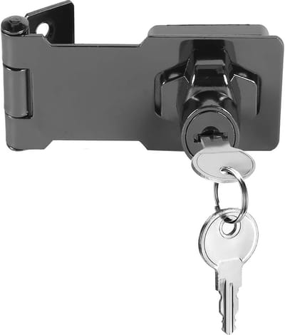 Hasp slot - Hangslot deurbout - Kast beveiligen - Met sleutel - 3 Inch - Zwart