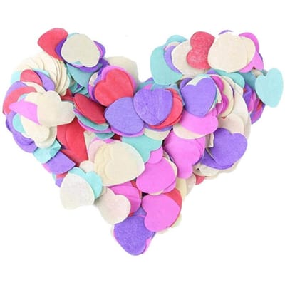 1200 confettis en papier colorés pour fête de mariage (#1) purple