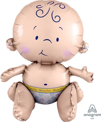 Amscan - Tafel Folie ballon - Baby - 33 X 38 Cm - Beige - Leeg.