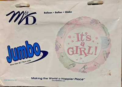 jumbo folieballon it a girl 76cm babyshower geboorte-feestje