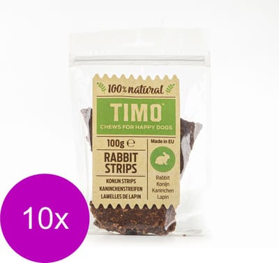 Timo Strips 100 g - Hondensnacks - 10 x Konijn
