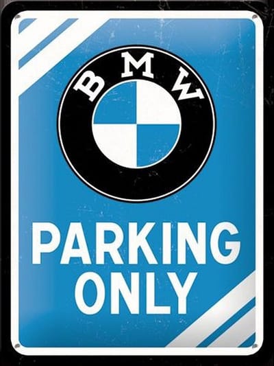 Metalen wandbord met reliëf - BMW Parking Only - 20 x 15 cm