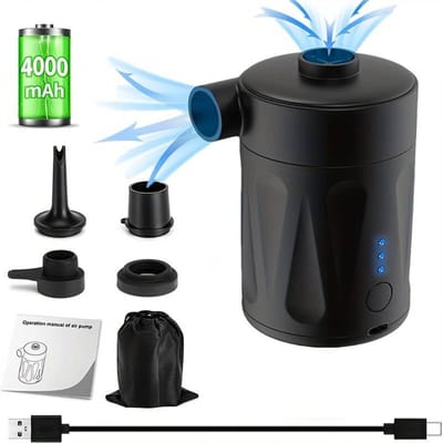 Bovista Luchtbedpomp - OpblaaspompLucht Pomp - Luchtpomp - Camping Pomp - Elektrisch - Zwart