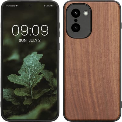 kwmobile telefoonhoesje geschikt voor OnePlus 15R - Hoesje met bumper in donkerbruin - Backcover - hout