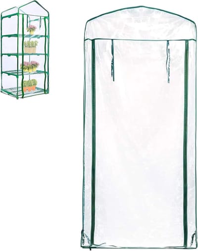 Kas vervangende hoes - Mini kas Plantenkas - Planten beschermen - Oprolbare ritsdeur - 68.58 x 48.26 x 160.02 cm