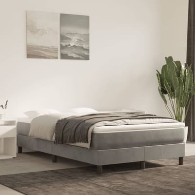 vidaXL - Bedframe - zonder - matras - 120x200 - cm - fluweel - lichtgrijs