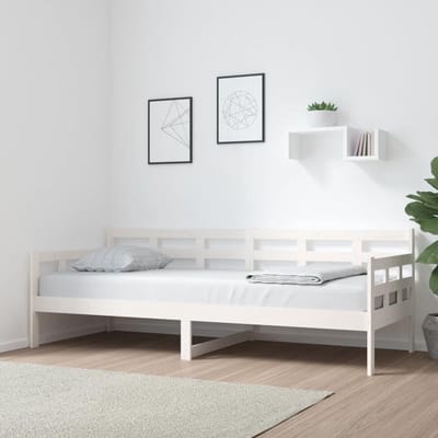 Slaapbank Hout - Multifunctioneel Bed - Gastvrij Ontvangen - Massief Grenen - 80 x 200 cm - Wit