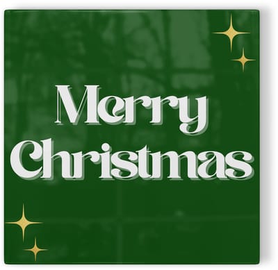 Tegeltje Merry Christmas sterren – groen – kerst tegeltje – tegeltje met tekst