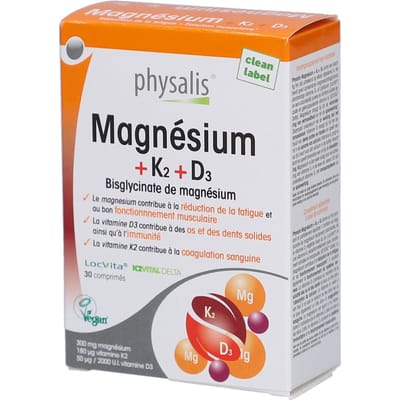 Physalis Magnesium + K2 + D3 Tabletten (30 tabletten)