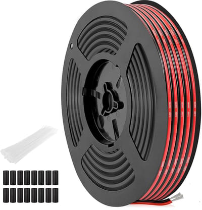 Dubbeladerige Silicone Kabel - Flexibele Stroomkabel - DIY Elektronica Projecten - Hoge Temperatuurbestendigheid - 15 Meter - Rood-Zwart