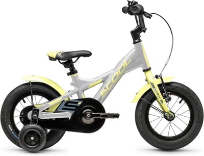 Kinderfiets - Jongensfiets - Eerste Fietstocht - Lichtgewicht Aluminium Frame - 12 inch - Zilver