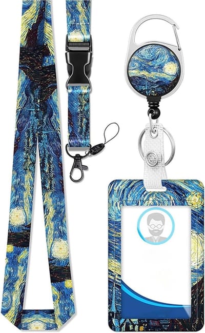 Badgehouder met Lanyard - Kaarthouder Naamkaarthouder - Veilig Pasjes Dragen - Sterke Klemfunctie - 14 x 7 x 3 cm