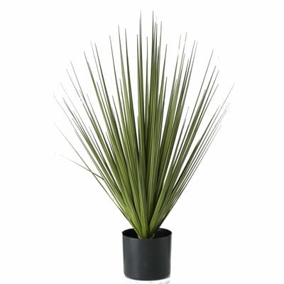 Kunstplant Carex - groen - siergras - in zwarte pot - 78 cm - kunstflora