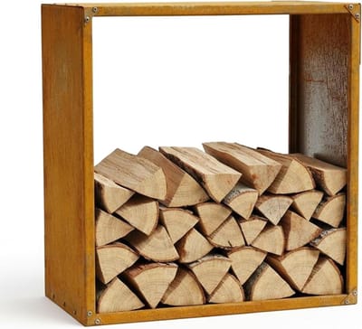 Houtopslag Dokka - Brandhoutrek - Haardhout Opslag - Praktisch Ontwerp - 80x80x40 cm - Corten