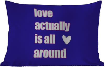 Buitenkussens - Tuin - Tekst - Valentijn - Love - Blauw - 50x30 cm
