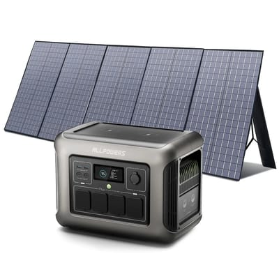 ALLPOWERS Zonnegeneratorset 1800W (R1500 + SP037 400W zonnepaneel) - R1500+SP037 400W zonnepaneel