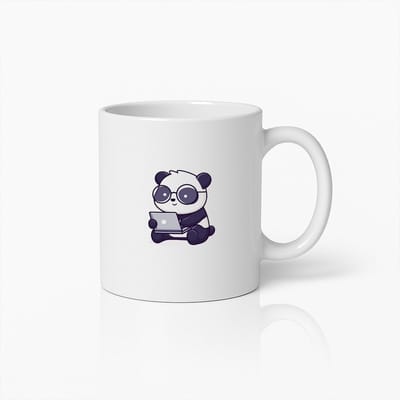 Schattige Panda met Laptop Mok – Schattige Geek Koffiebeker
