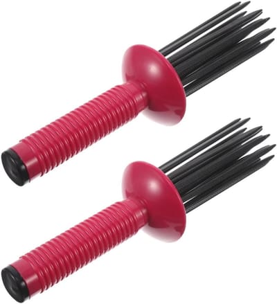 Haarkrulkam Set - Volume Borstel - Natuurlijke Krullen - Anti-pluis Ontwerp - 25 x 7 cm - Rood