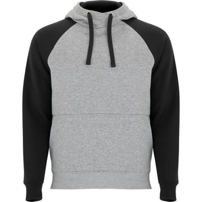 Roly Badet tweekleurige uniseks volwassen hoodie (Heide Grijs/Zwart)