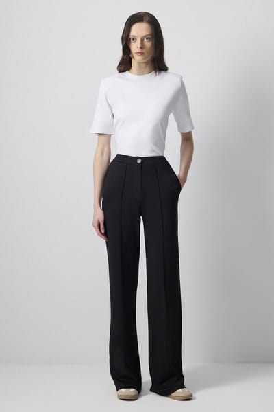 Touché Privé - Soepelvallende jersey broek - Zwart - Dames