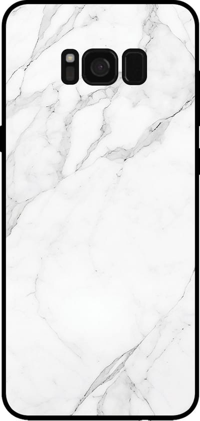 Smartphonica Telefoonhoesje voor Samsung Galaxy S8 met marmer opdruk - TPU backcover case marble design - Wit geschikt voor Samsung Galaxy S8