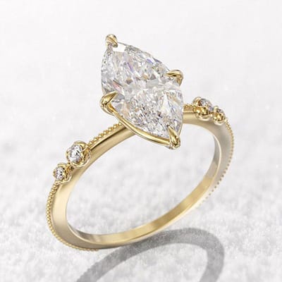 Huitan Mode Contracted Vrouwen Geometrische Ringen Gouden Kleur Markies Kristal CZ Trendy Trouw Verlovingsring Sieraden 6 white