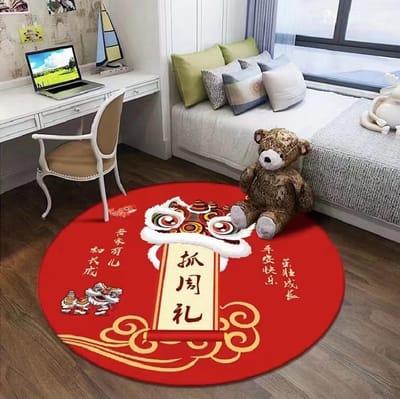 Nieuwjaar Krabtapijt Baby's Eerste Verjaardag Krabtapijt Nieuw Chinees Krabrekwisieten Klimmat 80cm Round