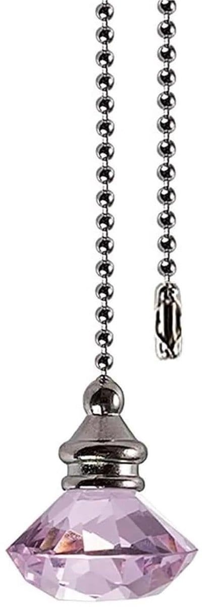 Trekkoord Lamp - Kristal Hanger - Verlichting Bediening - Sterk Knoopvrij Materiaal - 1 cm - Roze