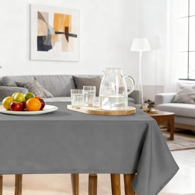 Grijze Tafelkleed 140 x 200 cm van Linnenlook, Wasbaar en Hoogwaardige Kwaliteit voor Tuin, Eettafel en Feestjes