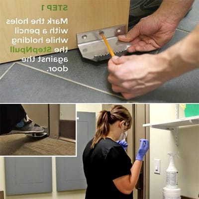 Voetbediende Deuropener - Contactloze Deurhouder - Hygiënisch Werken - Handsfree Bediening - 12 x 7 x 2 cm - Zilver